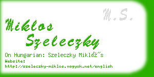miklos szeleczky business card